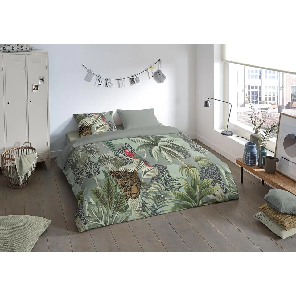 Pure Dekbedovertrek "Isla" - Groen - (200x220 Cm) 2 Pure Dekbedovertrek "Isla" - Groen - (200x220 Cm) - Afbeelding 2