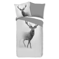 Pure Dekbedovertrek "Grey Deer" - Grijs - (200x220 Cm) -Bedbekleding schommelt. 1000054806 0102