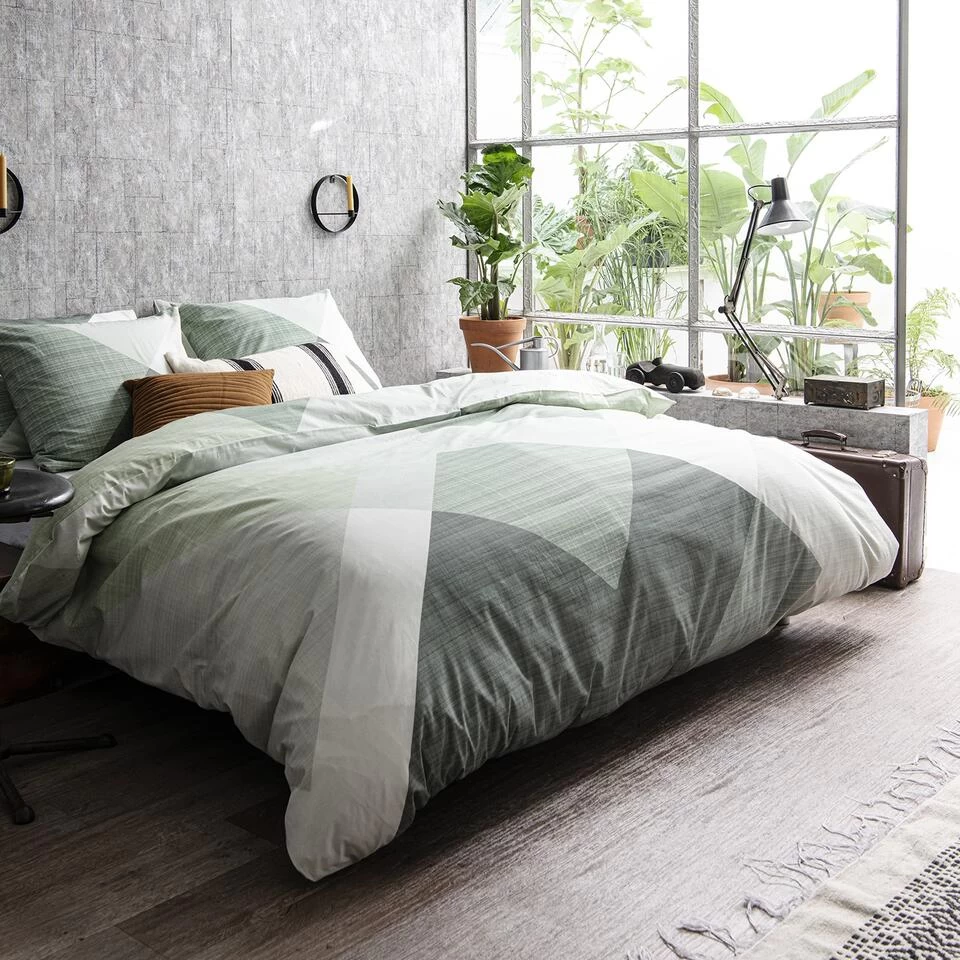 Cinderella Rexa - Dekbedovertrek - Katoen - 260x200/220 Cm - Misty Green 2 Cinderella Rexa - Dekbedovertrek - Katoen - 260x200/220 Cm - Misty Green - Afbeelding 2