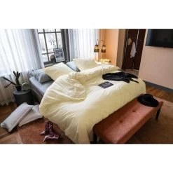 Dindi Home - Dekbedovertrek Forever Colours - 260x220 Cm - Geel -Bedbekleding schommelt. 1000057342 0103