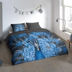 Pure Dekbedovertrek "Proud" - Blauw - (200x220 Cm) -Bedbekleding schommelt. 1000060484 0102