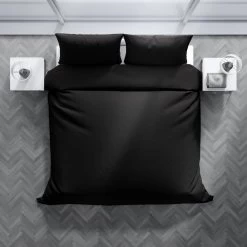 Charm & Co Dekbedovertrek Effen Zwart-1-persoons (140 X 200/220 Cm) -Bedbekleding schommelt. 1000061718 0102