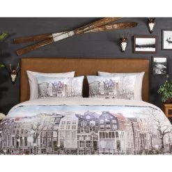 Good Morning Dekbedovertrek "Amsterdam" - Multi - (140x220 Cm) -Bedbekleding schommelt. 1000063273 0110