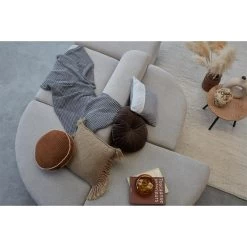 KAAT Amsterdam Sierkussen Perdy Brown - 40 X 40 Cm - Rond -Bedbekleding schommelt. 1000063584 0102