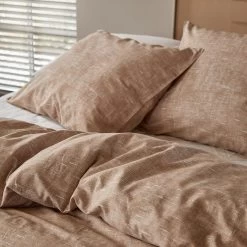 Damai Dekbedovertrek Ebba - Biologisch Katoen - 200x200/220 Cm - Terra Cotta -Bedbekleding schommelt. 1000064218 0103