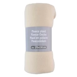 Excellent Houseware Deken-plaid - Fleece-polyester Creme - 170x130 Cm