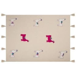 Beliani Plaid NANDYAL - Beige Katoen -Bedbekleding schommelt. 1000065182 0103