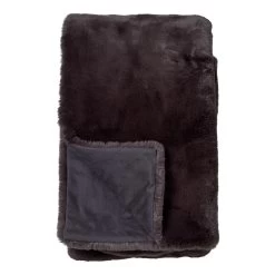 ZINZI - Plaid Unikleur 140x180 Cm Raven - Zwart