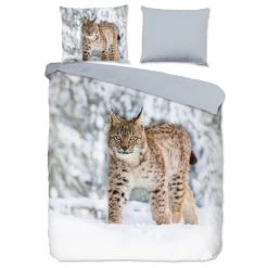 Good Morning Dekbedovertrek "Lynx" - Grijs - (140x220 Cm)