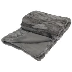 H&S Deken-plaid - Fleece - Polyester - Titanium Grijs - 130 X 150 Cm