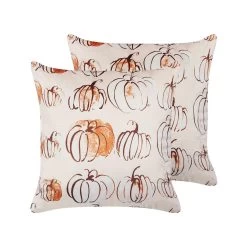 Beliani Sierkussen CUCURBITA - Beige Fluweel