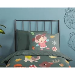 Good Morning Dekbedovertrek "Fun" - Groen - (140x220 Cm) 6 Good Morning Dekbedovertrek "Fun" - Groen - (140x220 Cm) -Bedbekleding schommelt. 1000068623 0110