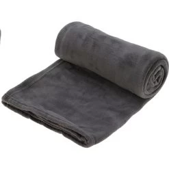 H&S Deken-plaid - Fleece-polyester - Donkergrijs - 125 X 150 Cm