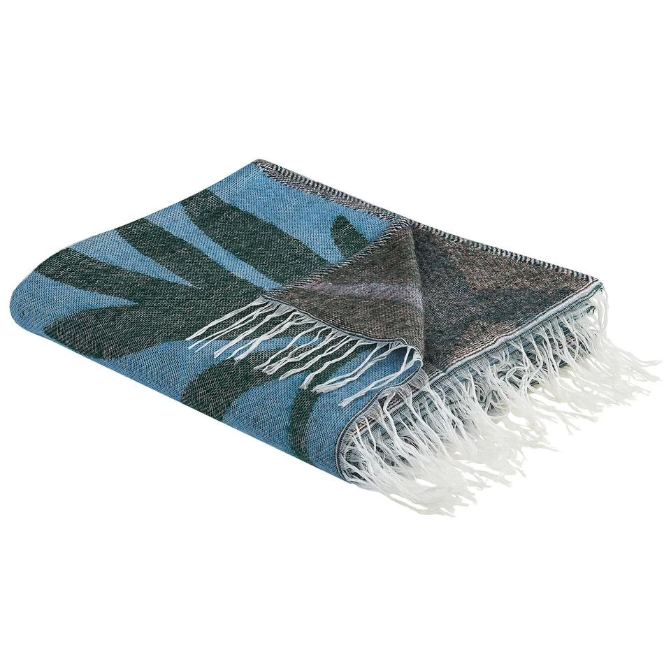 Beliani Plaid LIMGHA - Blauw Acryl, Polyester 1 Beliani Plaid LIMGHA - Blauw Acryl, Polyester