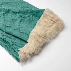 FLORINE - Plaid 140x180 Cm Sagebrush Green - Groen 5 FLORINE - Plaid 140x180 Cm Sagebrush Green - Groen -Bedbekleding schommelt. 1000080648 0102