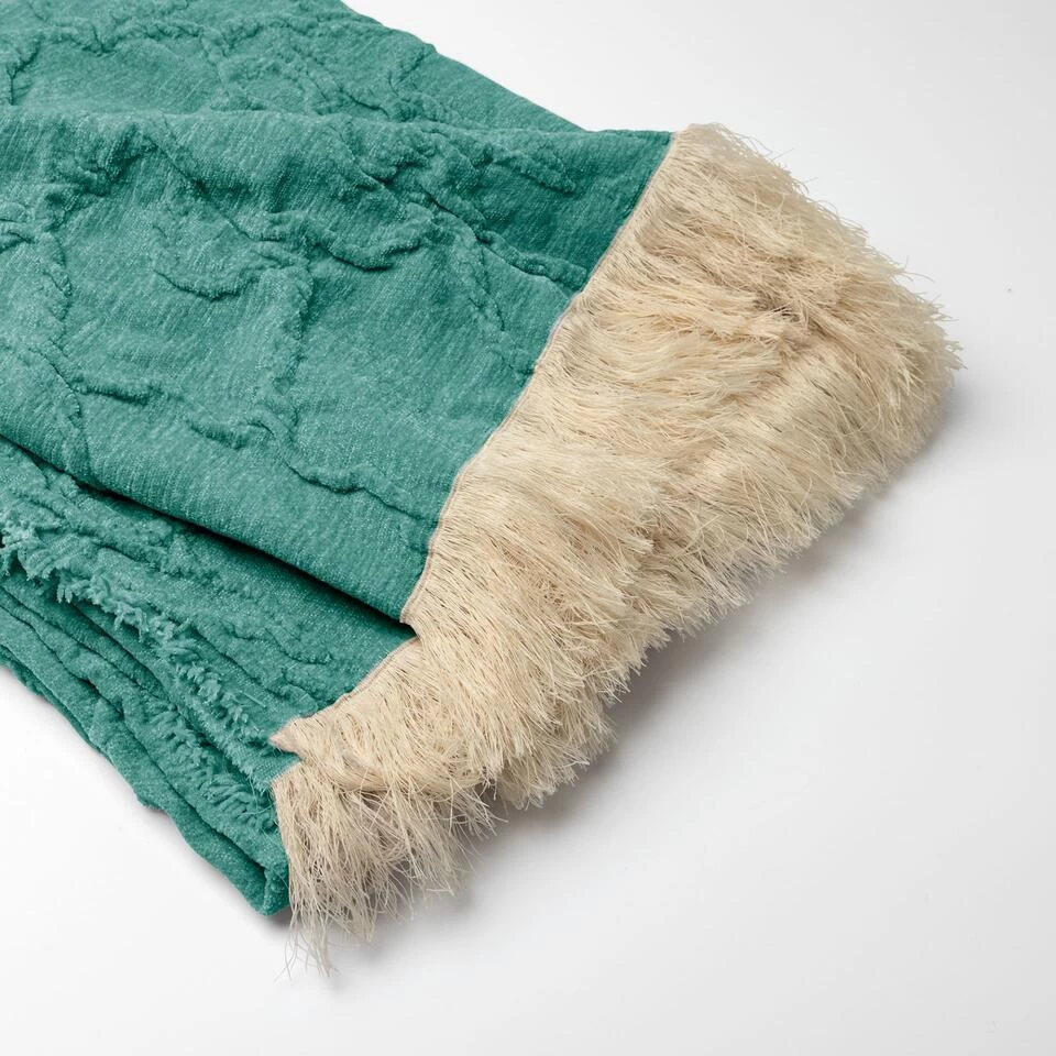 FLORINE - Plaid 140x180 Cm Sagebrush Green - Groen 3 FLORINE - Plaid 140x180 Cm Sagebrush Green - Groen - Afbeelding 3