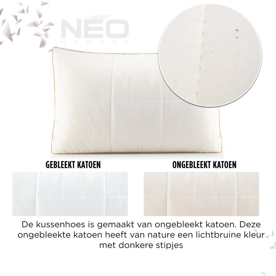 NEO Hybride Memory Foam Kinderkussen - 40x60 Cm 4 NEO Hybride Memory Foam Kinderkussen - 40x60 Cm - Afbeelding 4