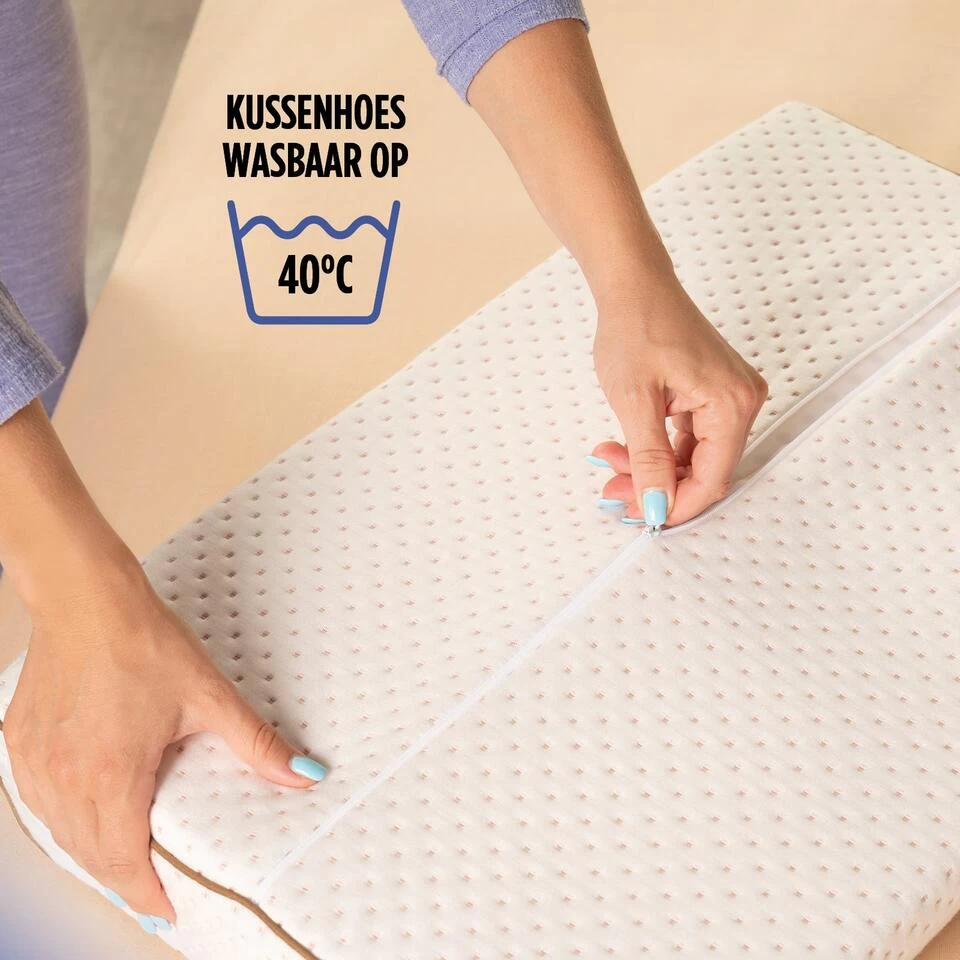 Vitapur Anatomisch Latex Hoofdkussen XL - 60x40 Cm 4 Vitapur Anatomisch Latex Hoofdkussen XL - 60x40 Cm - Afbeelding 4