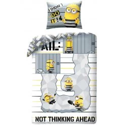 Minions Dekbedovertrek Think Ahead - Eenpersoons - 140 X 200 Cm - Katoen