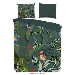 Good Morning Dekbedovertrek "Charlotte" - Groen - (200x220 Cm)