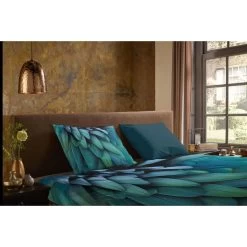 Pure Dekbedovertrek "Heather" - Petrol - (140x220 Cm) -Bedbekleding schommelt. 1000084879 0110
