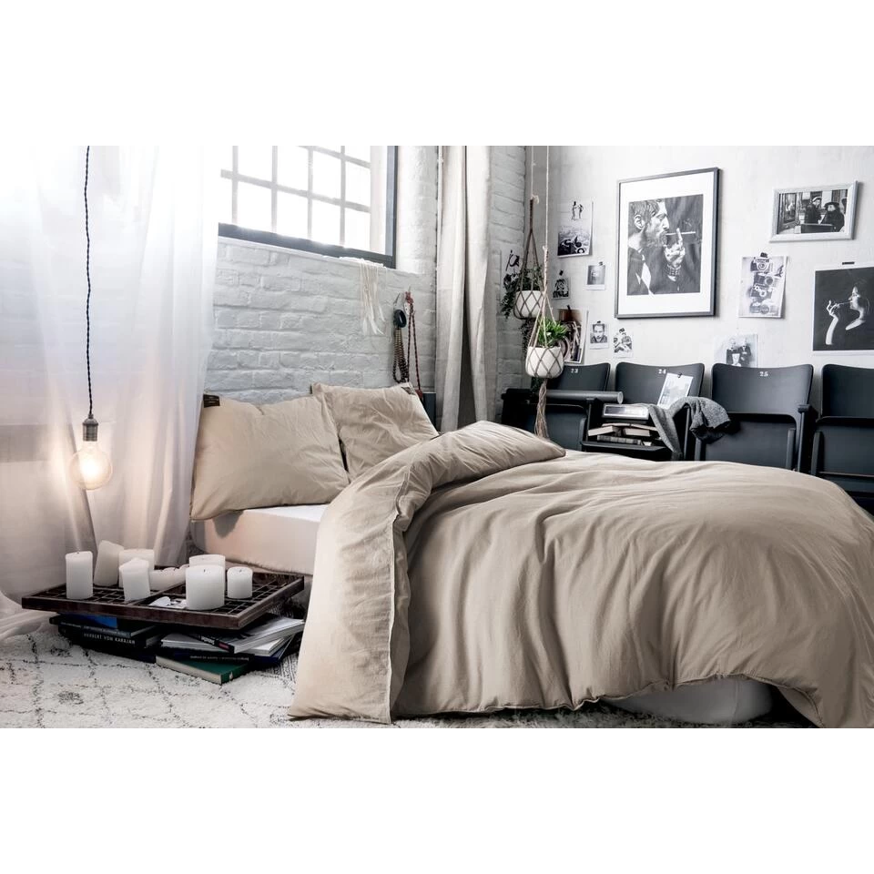 BLCKOUT Dekbedovertrek Oslo - 240x200/220 - Zand 2 BLCKOUT Dekbedovertrek Oslo - 240x200/220 - Zand - Afbeelding 2