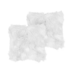 Beliani Sierkussen LUBHA - Wit Polyester