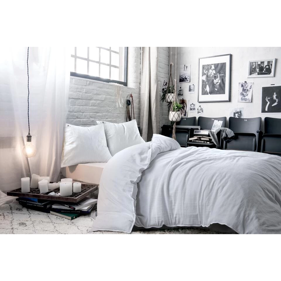 BLCKOUTdekbedovertrek Odessa - 140x200/220 Cm - Wit 2 BLCKOUTdekbedovertrek Odessa - 140x200/220 Cm - Wit - Afbeelding 2
