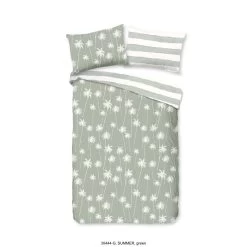 Good Morning Dekbedovertrek "Summer" - Groen - (120x150 Cm)