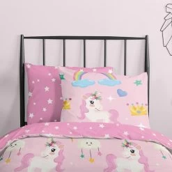 Good Morning Dekbedovertrek "Unilove" - Roze - (120x150 Cm) -Bedbekleding schommelt. 1000094416 0103