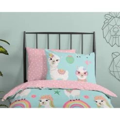 Good Morning Dekbedovertrek "Lamalife" - Multi - (120x150 Cm) -Bedbekleding schommelt. 1000094457 0110