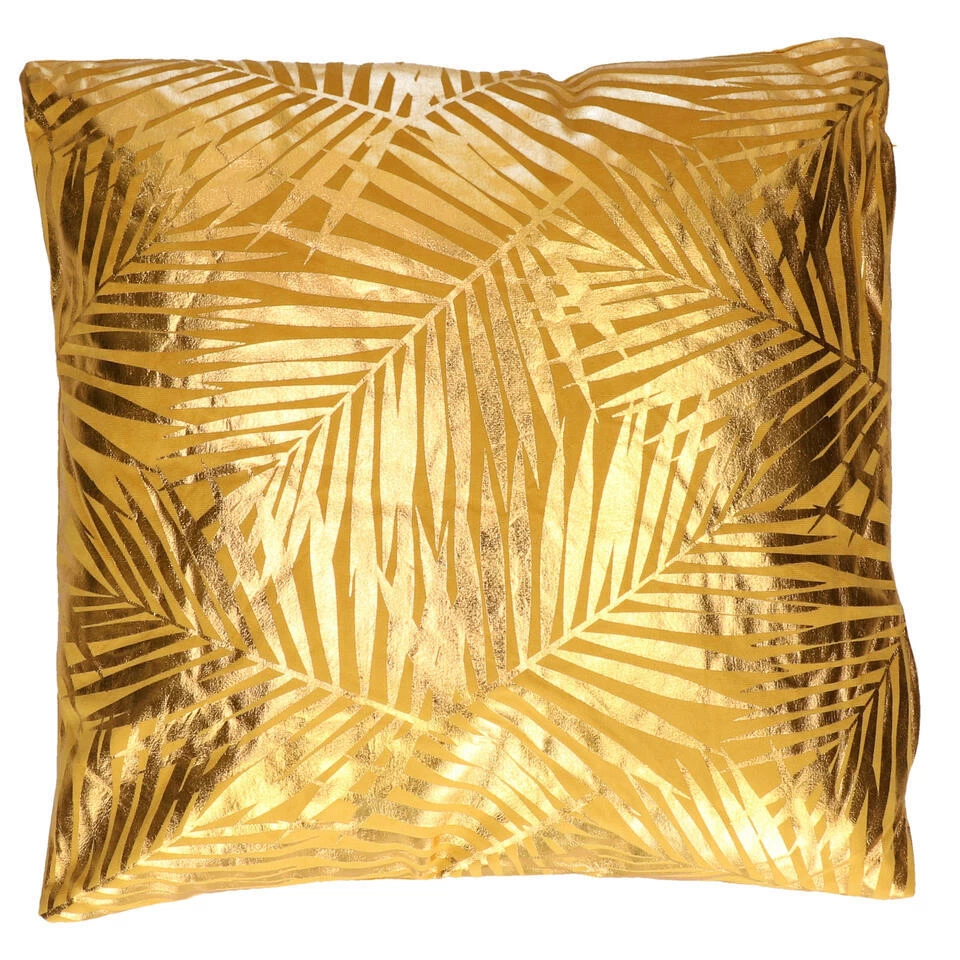 Atmosphera Sierkussen - Palmen Print - Okergoud - 40 X 40 Cm 1 Atmosphera Sierkussen - Palmen Print - Okergoud - 40 X 40 Cm