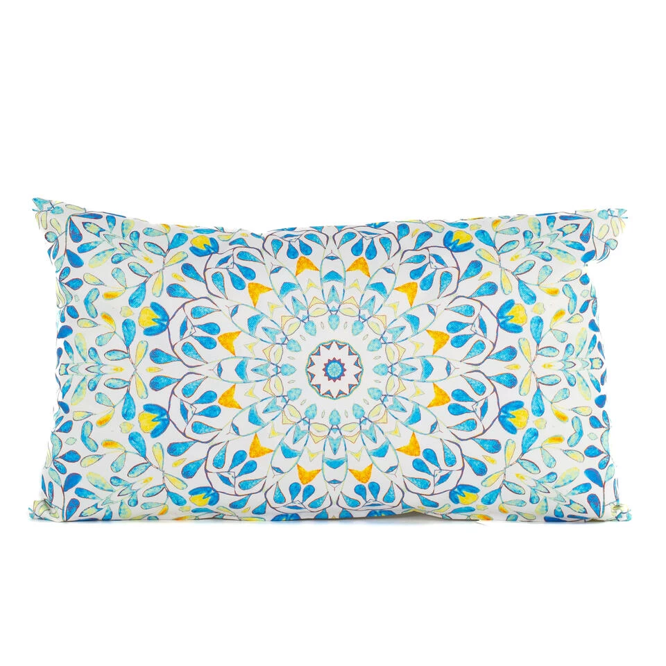 Anna's Collection Buitenkussen Mandala - Blauw - 30 X 50 Cm 1 Anna's Collection Buitenkussen Mandala - Blauw - 30 X 50 Cm