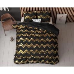 Sleeptime Dekbedovertrek Wave Zwart -Lits-jumeaux (240 X 200/220 Cm) -Bedbekleding schommelt. 1000098858 0103