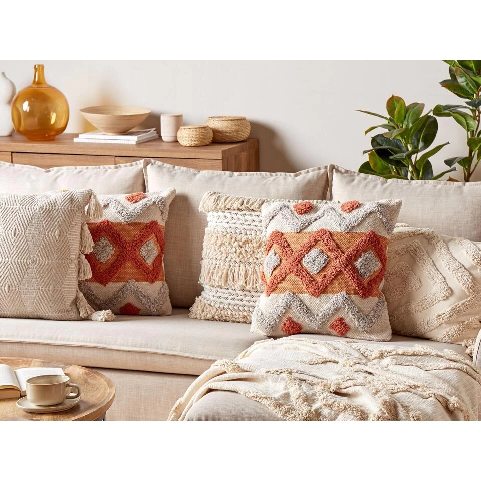 Beliani Sierkussen BREVIFOLIA - Multicolor Katoen 2 Beliani Sierkussen BREVIFOLIA - Multicolor Katoen - Afbeelding 2