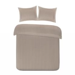 Papillon Dekbedovertrek Satijn Streep - 200x200/220 Cm - Taupe