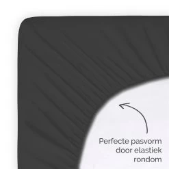 Byrklund - Hoeslaken Katoen - 140x200 Cm - Antraciet -Bedbekleding schommelt. 1196039659 0103