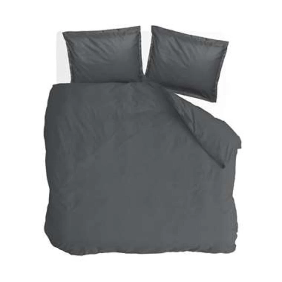 Walra - Dekbedovertrek Vintage Satin - 200x220 Cm - Antraciet 1 Walra - Dekbedovertrek Vintage Satin - 200x220 Cm - Antraciet