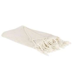 Beliani Plaid NAZILLI - Beige Katoen