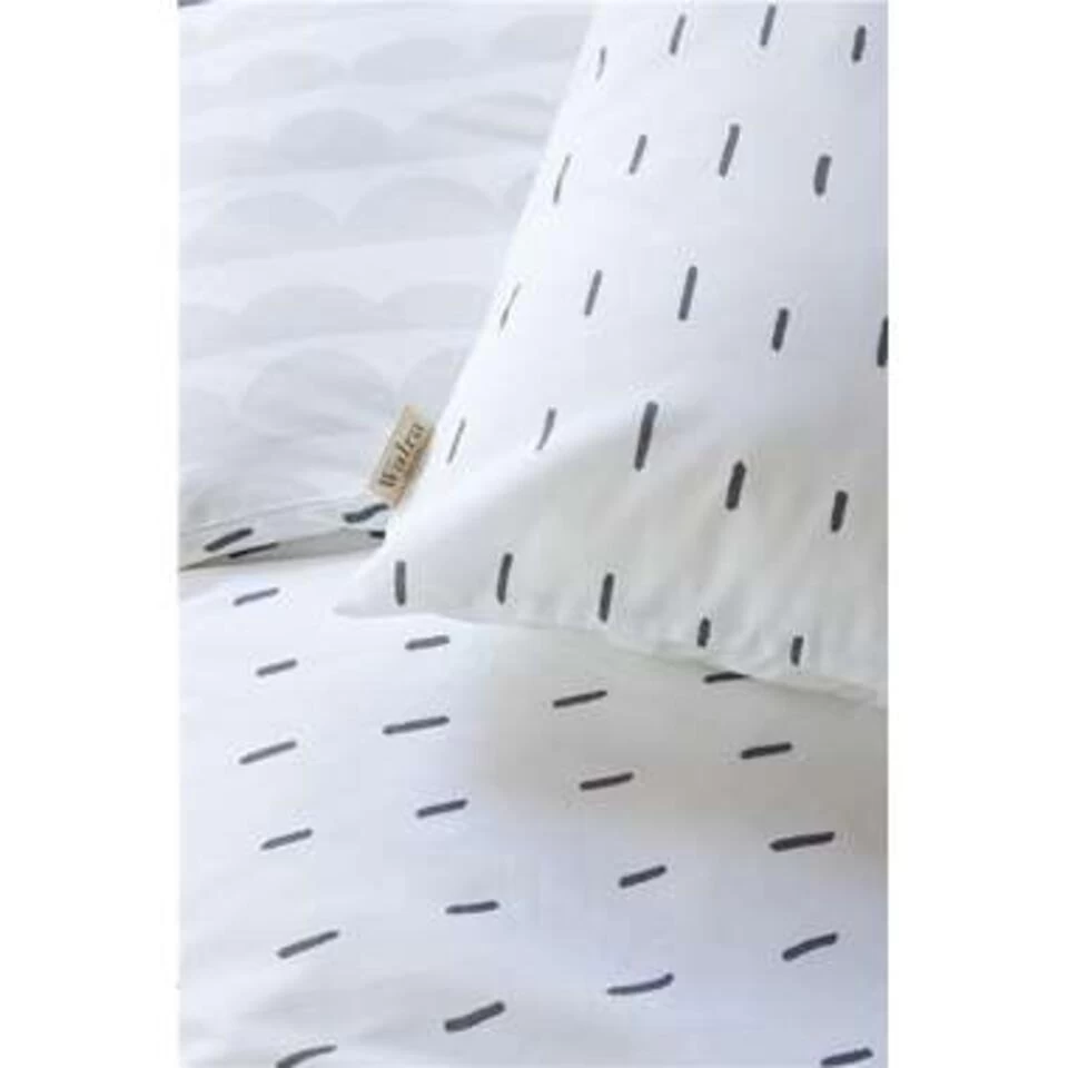 Walra - Dekbedovertrek More Dashes - 140x220 Cm - Wit / Grijs 3 Walra - Dekbedovertrek More Dashes - 140x220 Cm - Wit / Grijs - Afbeelding 3