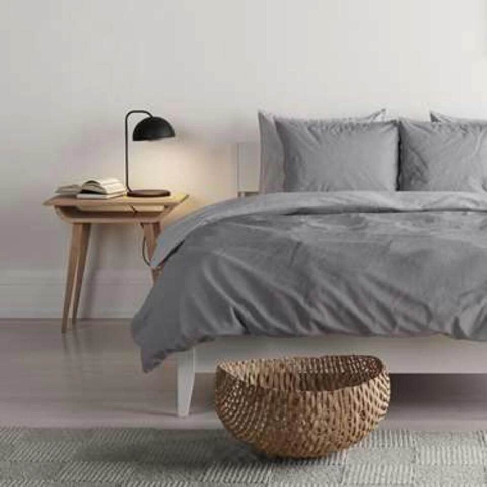Mistral Home Dekbedovertrek 100% Gewassen Katoen Grijs 260x240 Cm 2 Mistral Home Dekbedovertrek 100% Gewassen Katoen Grijs 260x240 Cm - Afbeelding 2