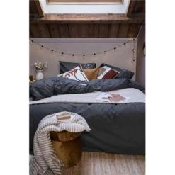 Dindi Home - Dekbedovertrek Plain Beauty - 240x220 Cm - Zwart -Bedbekleding schommelt. 1556665826 0103