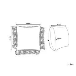 Beliani Sierkussen PALLIDA - Wit Katoen 6 Beliani Sierkussen PALLIDA - Wit Katoen -Bedbekleding schommelt. 160f8032229c40d4822e48f1962977eb