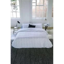 Walra - Dekbedovertrek More Dashes - 240x220 Cm - Wit / Grijs -Bedbekleding schommelt. 1630502288 0103