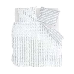 Walra - Dekbedovertrek More Dashes - 240x220 Cm - Wit / Grijs