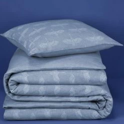 De Witte Lietaer Dekbedovertrek Crane Blue - 140 X 200/220 Cm - Flanel -Bedbekleding schommelt. 1692328161 0102