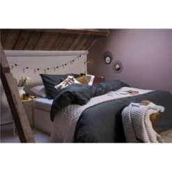 Dindi Home - Dekbedovertrek Plain Beauty - 200x220 Cm - Zwart -Bedbekleding schommelt. 1870544031 0102