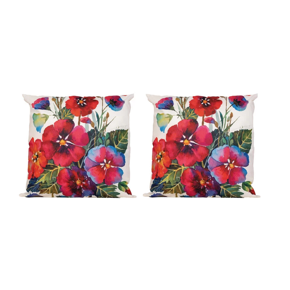 Anna's Collection Bank-sier Kussens - Bloemen Print - 45 X 45 Cm 2 Anna's Collection Bank-sier Kussens - Bloemen Print - 45 X 45 Cm - Afbeelding 2