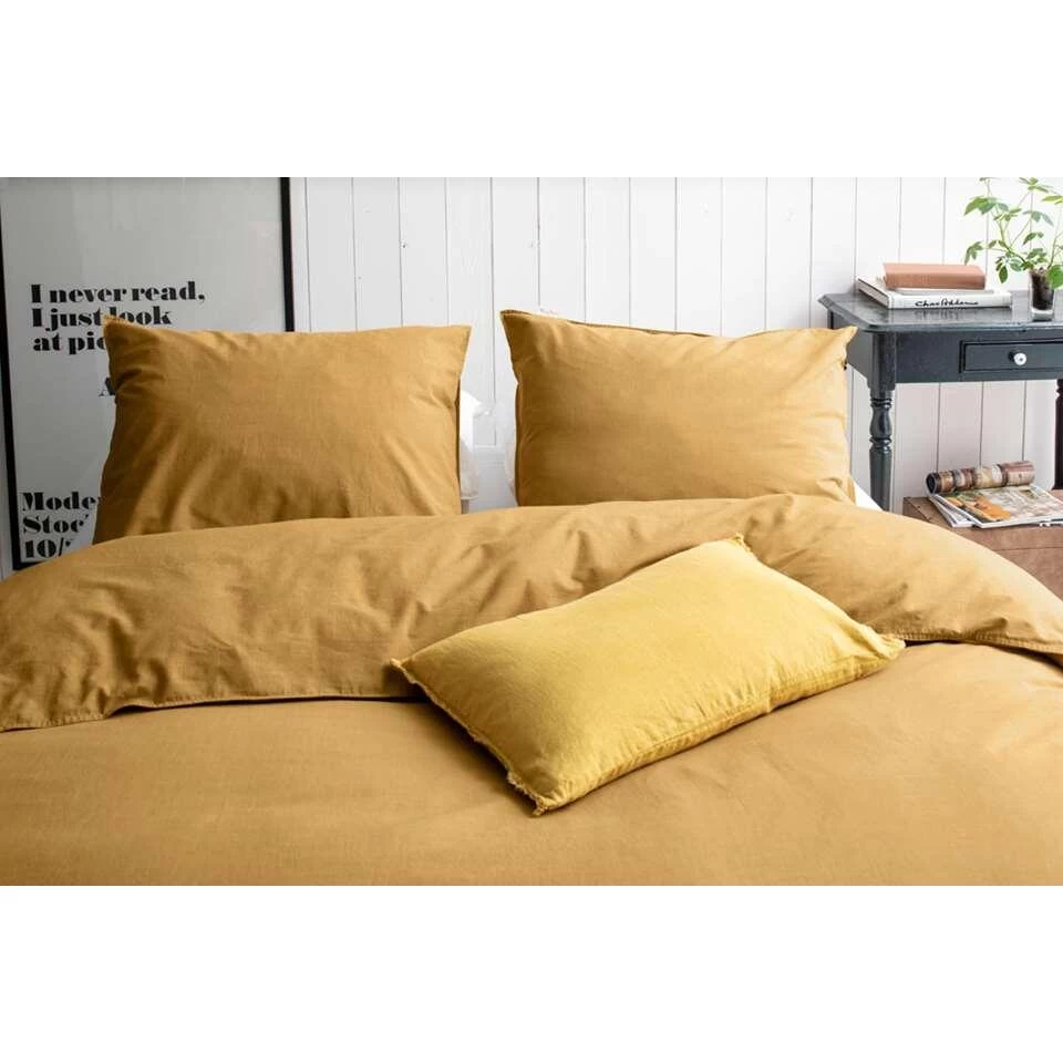Walra Dekbedovertrek Vintage Cotton - Mosterd - 240x200/220 Cm 3 Walra Dekbedovertrek Vintage Cotton - Mosterd - 240x200/220 Cm - Afbeelding 3