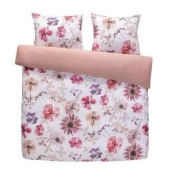 Royal Dekbedovertrek Linde Bloemen - Wit/roze - 200x200/220 Cm